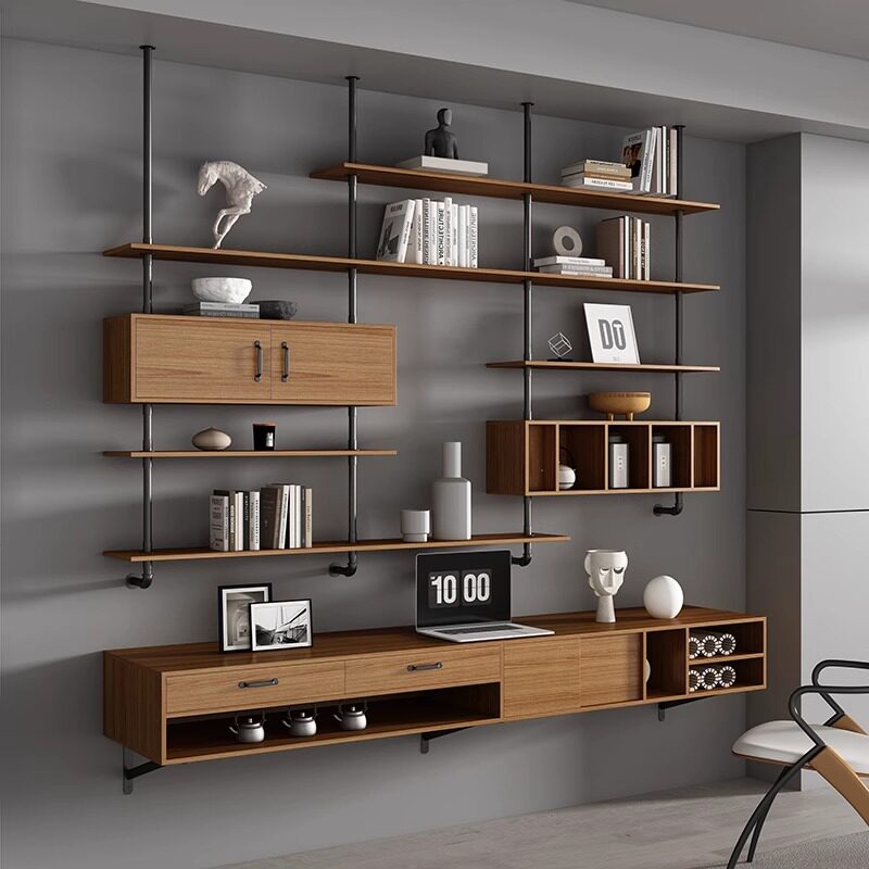 Bedroom Furniture - โต๊ะทำงานไม้เนื้อแข็งแบบลอยตัวสไตล์อิตาลี โต๊ะอ่านหนังสือในห้องนอนแบบมินิมอล เฟอร์นิเจอร์ห้องนั่งเล่นสุดสร้างสรรค์ FYFD