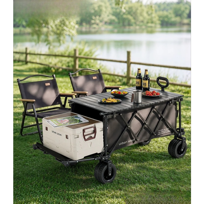 Outdoor Furniture - รถเข็นแคมป์ปิ้งพับได้ รถเข็นอเนกประสงค์สำหรับใช้งานกลางแจ้ง ปรับเอนนอนได้ เหมาะสำหรับเด็ก ปิกนิก แคมป์ปิ้ง