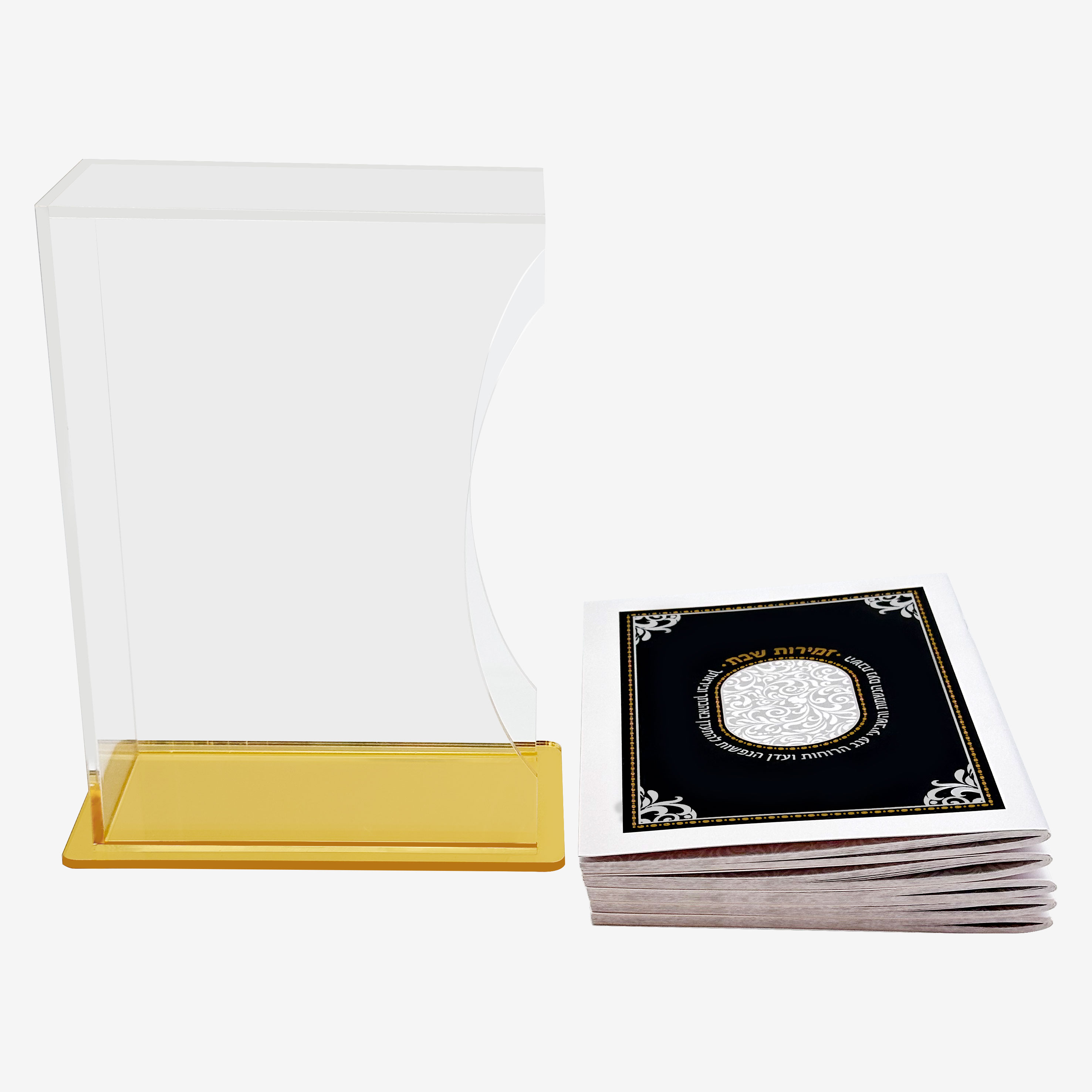 Storage - กล่องอะคริลิกสำหรับเซมิโรต Judaica พร้อมชุดขาตั้งเซมิโรต 6 ชิ้น รุ่น