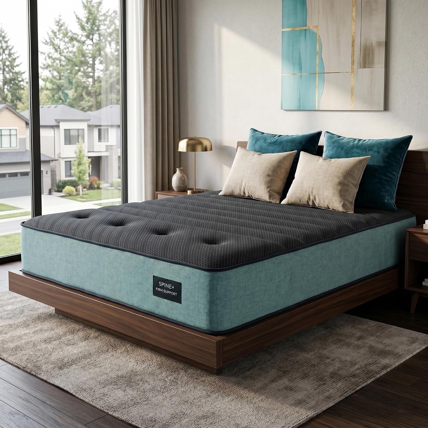 Memory Foam Mattress In A Box Queen - ที่นอนควีนไซส์ขนาด 12 นิ้ว แบบแข็งพิเศษ, ที่นอนไฮบริดระบายอากาศพร้อมเจลเย็นแบบบรรจุกล่อง, รองรับน้ำหนักมากเป็นพิเศษสำหรับคนรูปร่างใหญ่,
