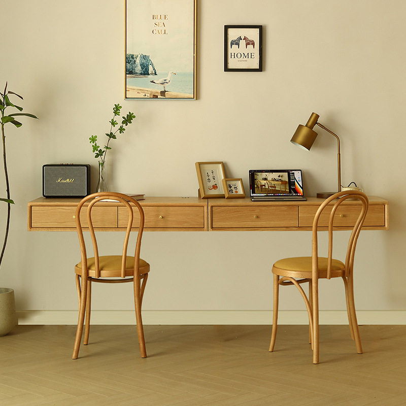 Bedroom Furniture - นักออกแบบชาวชาวยุโรป โต๊ะลอยน้ำ โต๊ะคอมพิวเตอร์ไม้เนื้อแข็งสำหรับห้องนั่งเล่น ห้องทำงาน ความคิดสร้างสรรค์ เฟอร์นิเจอร์ห้องนอน