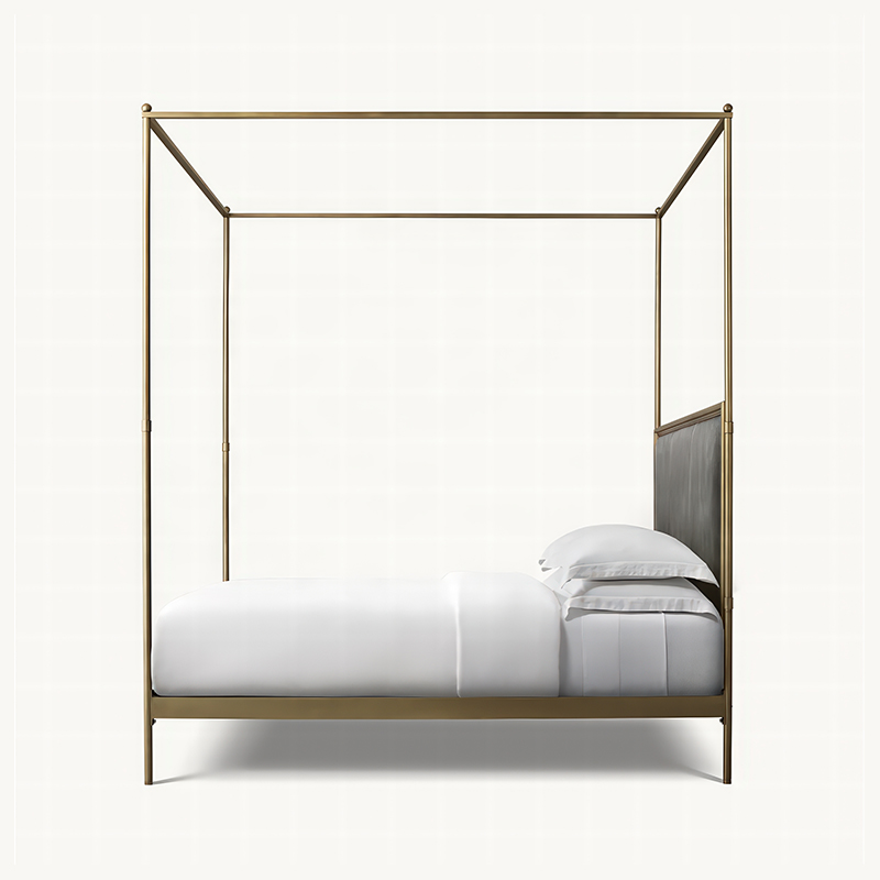 โครงเตียงโลหะสไตล์ฝรั่งเศสแบบโ - Canopy Bed Frame Metal Queen บทวิจารณ์และราคา