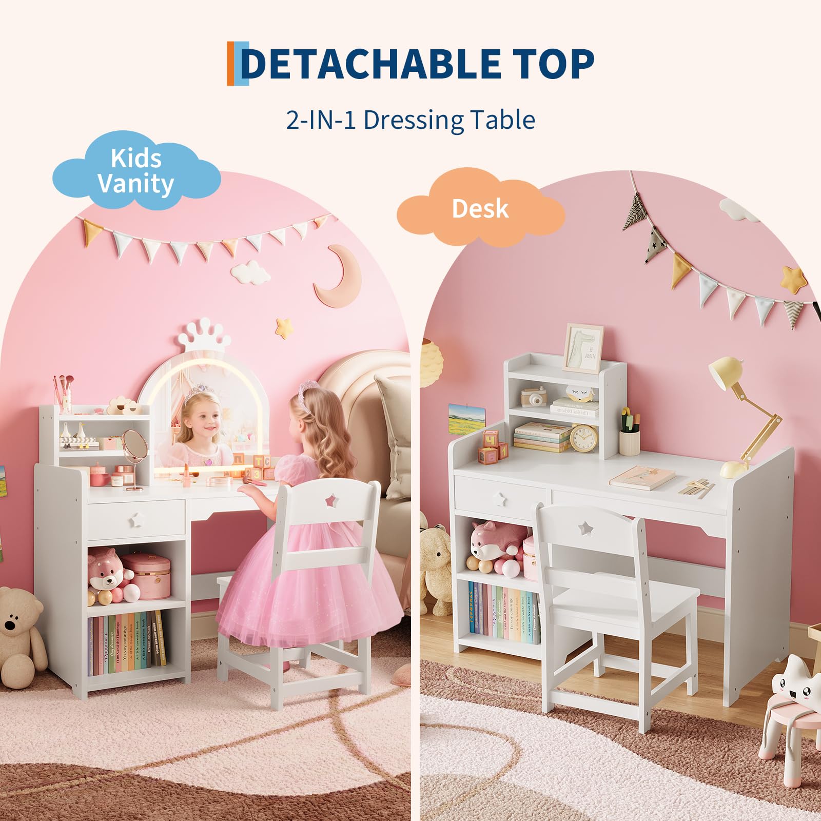 ชุดโต๊ะเครื่องแป้งและเก้าอี้สำ - Dressing Table Vanity With Lighted Mirror บทวิจารณ์และราคา