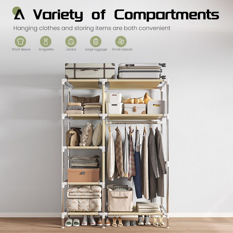 ตู้เสื้อผ้าแบบพกพา, ตู้เสื้อผ้ - Wardrobe Closet Portable Fabric Cover บทวิจารณ์และราคา