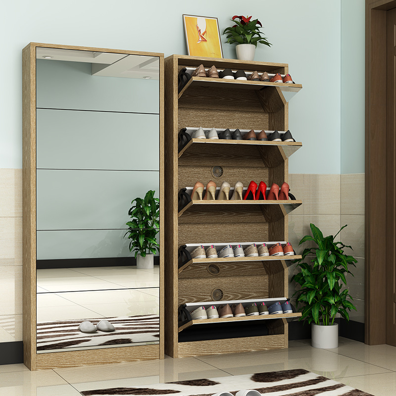 ตู้เก็บรองเท้าไม้แบบโมเดิร์นพร - Shoe Rack Cabinet Narrow Entryway บทวิจารณ์และราคา