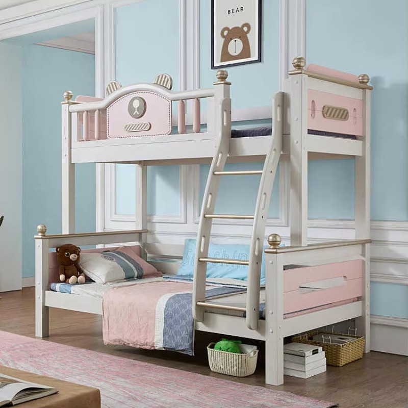 เตียงสองชั้นไม้จริงแบบเรียบง่า - Bunk Bed With Stairs And Slide บทวิจารณ์และราคา