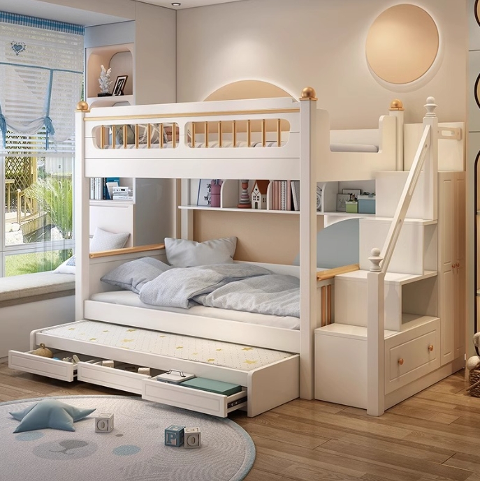 เฟอร์นิเจอร์ห้องนอนเด็ก เตียงส - Bunk Bed With Stairs And Slide บทวิจารณ์และราคา