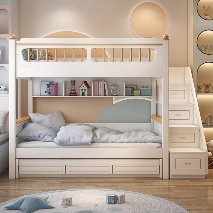 เฟอร์นิเจอร์ห้องนอนเด็ก เตียงส - Bunk Bed With Stairs And Slide บทวิจารณ์และราคา