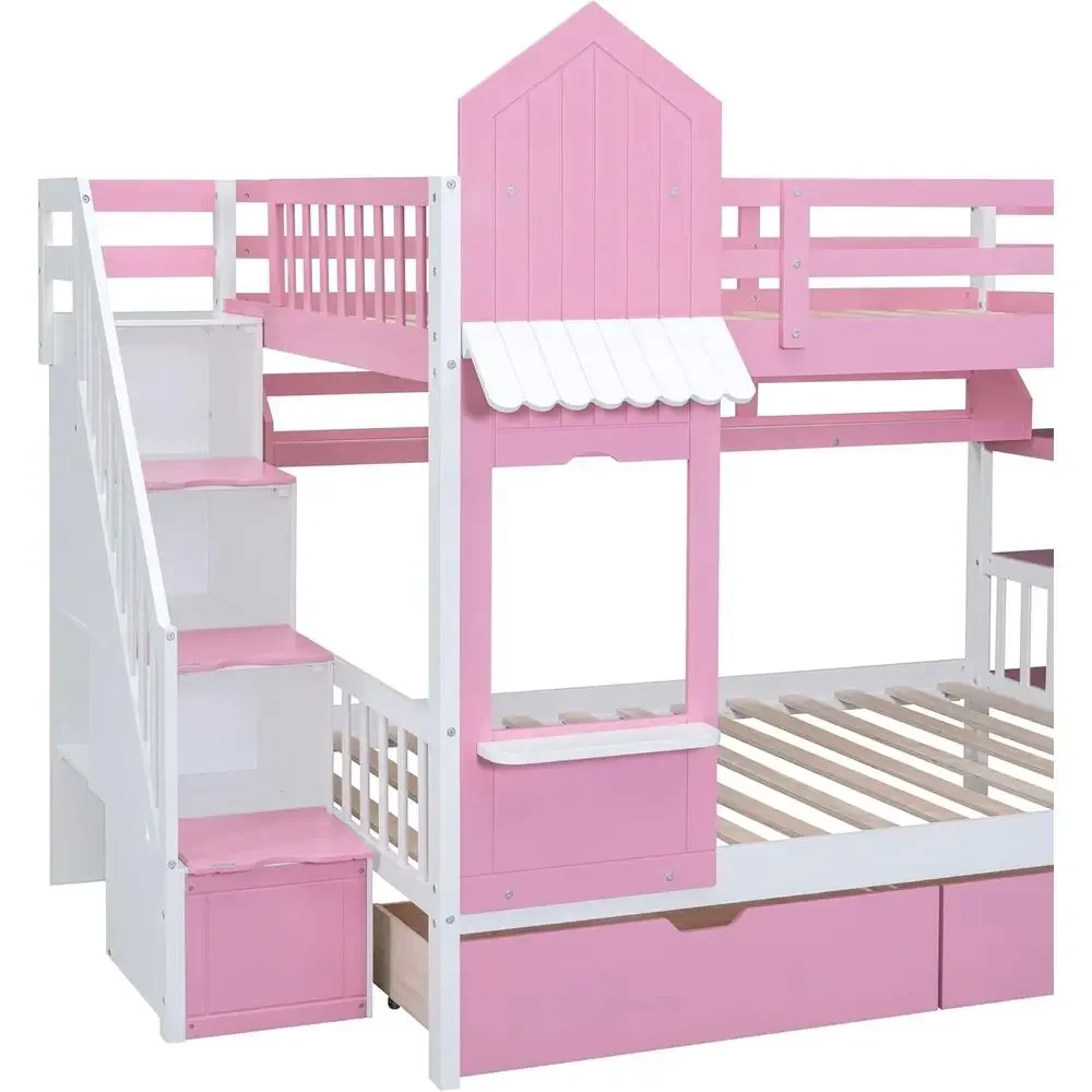 เตียงสองชั้นสำหรับเด็กพร้อมบัน - Bunk Bed With Stairs And Slide บทวิจารณ์และราคา