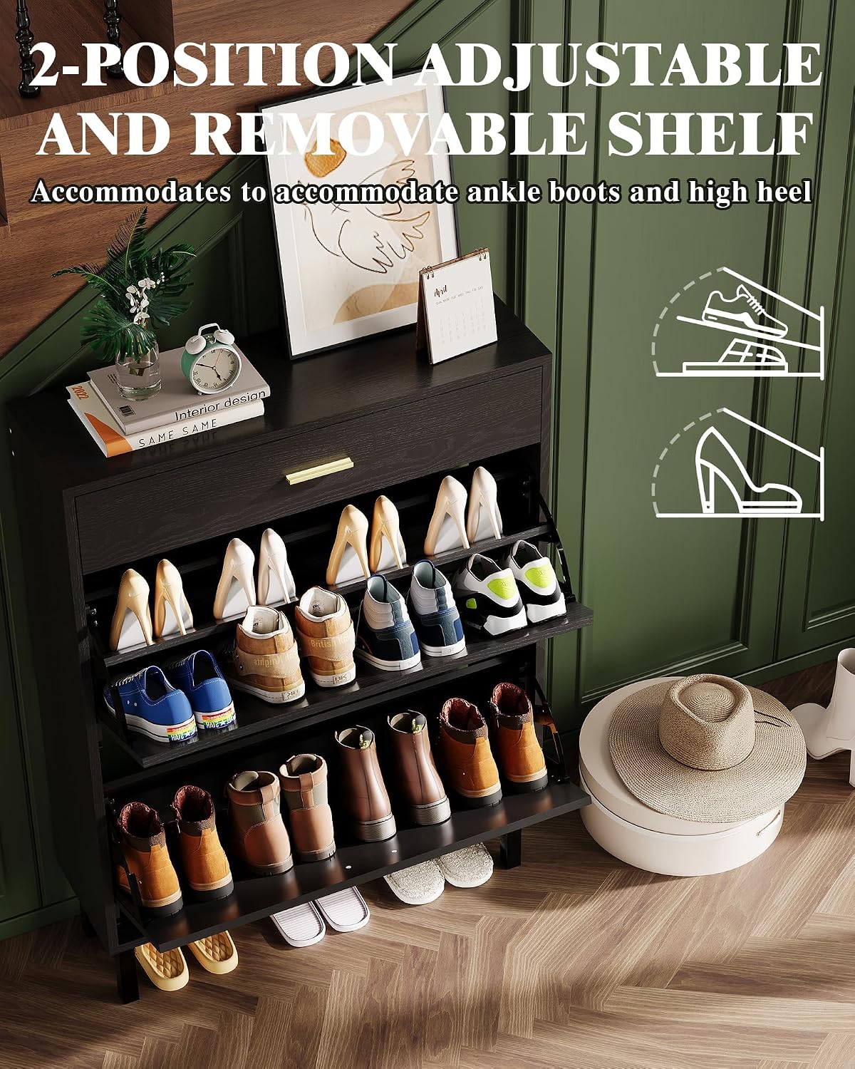 ตู้เก็บรองเท้าแบบแคบสำหรับทางเ - Shoe Rack Cabinet Narrow Entryway บทวิจารณ์และราคา