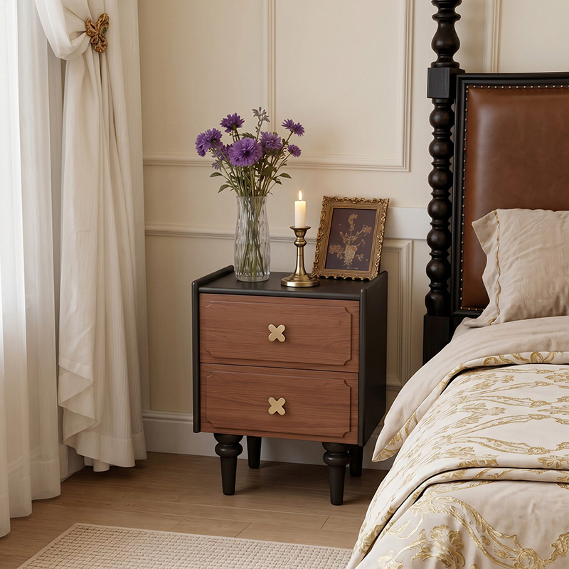 เฟอร์นิเจอร์บ้าน โต๊ะข้างเตียง - Solid Wood Nightstand 2 Drawers บทวิจารณ์และราคา
