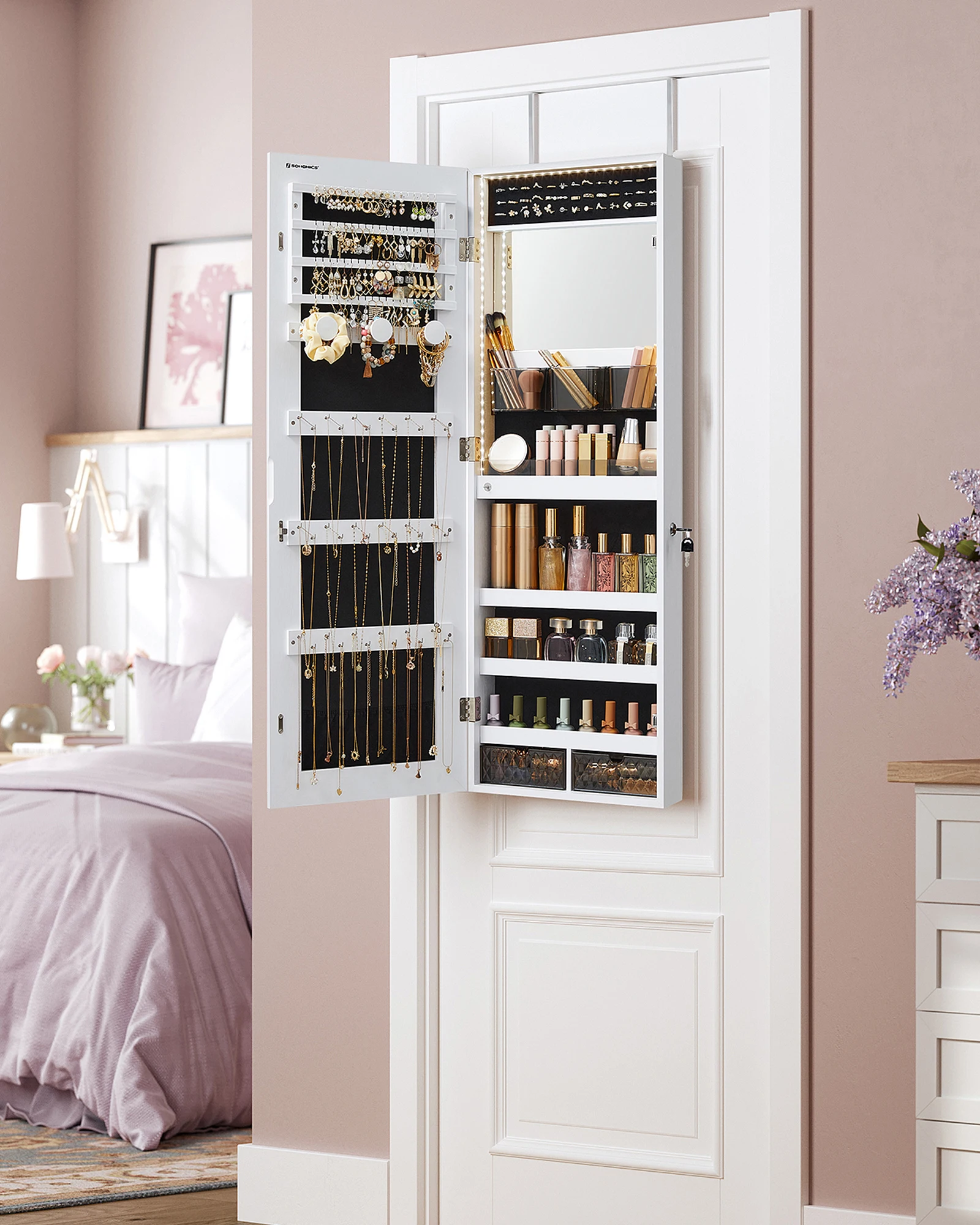 # ตู้ Armoire เครื่องประดับอเน - Full Length Mirror Jewelry Armoire บทวิจารณ์และราคา