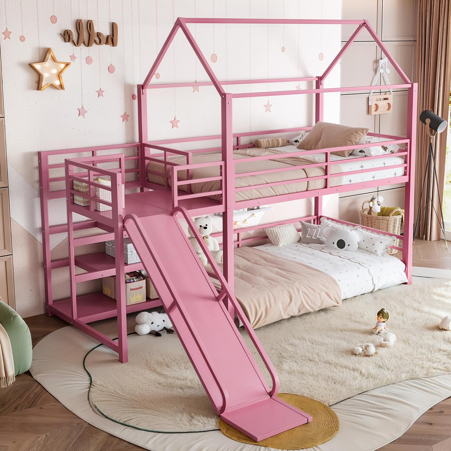 เตียงสองชั้นพร้อมสไลเดอร์และบั - Bunk Bed With Stairs And Slide บทวิจารณ์และราคา