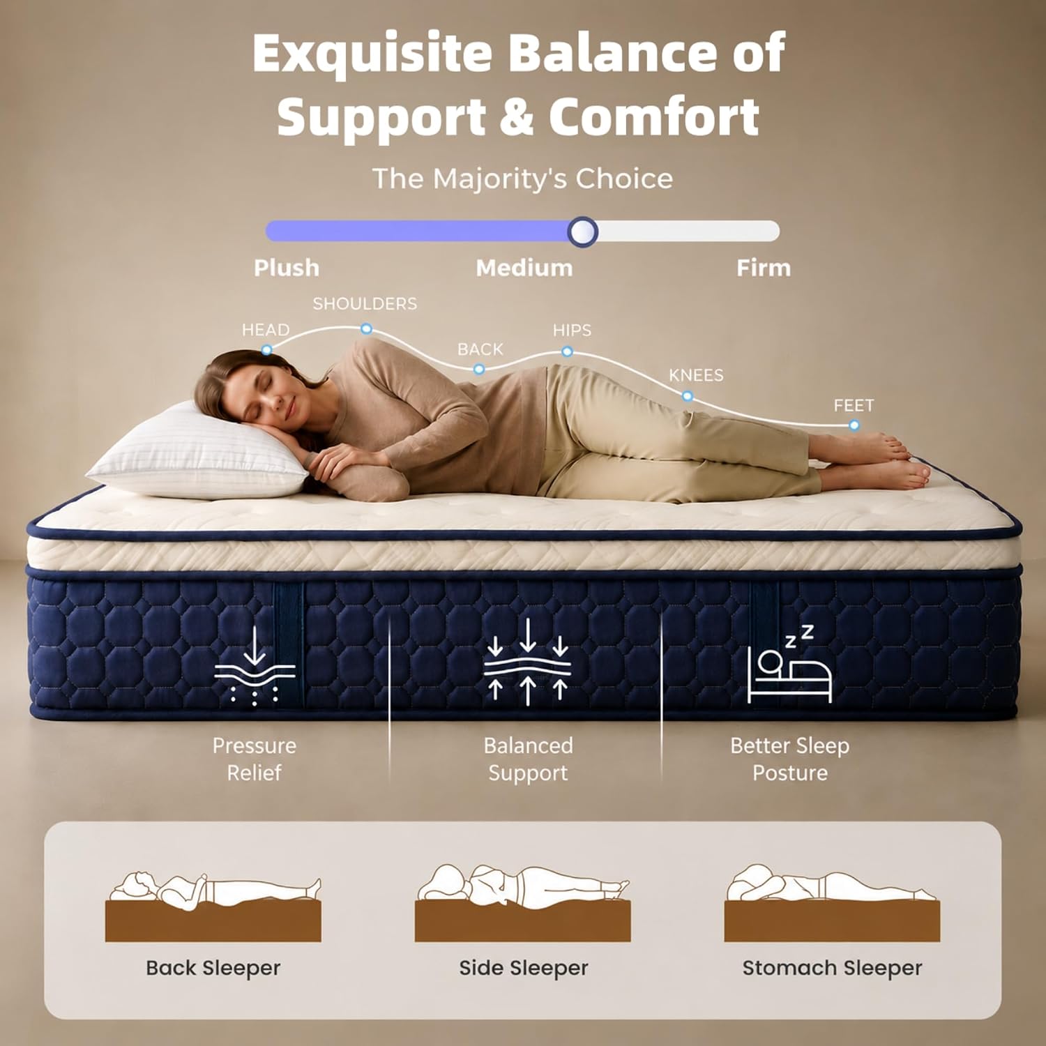 ที่นอนขนาดควีนไซส์ ที่นอนไฮบริ - Memory Foam Mattress In A Box Queen บทวิจารณ์และราคา