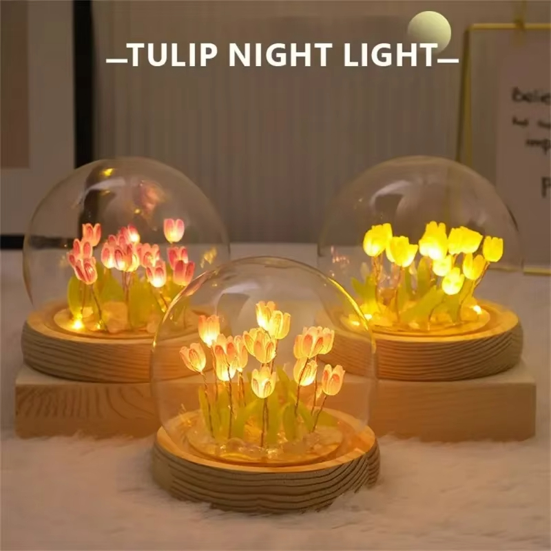 LED DIY Handmade Mini TULIP Ni - Floating Nightstand With Led Light บทวิจารณ์และราคา