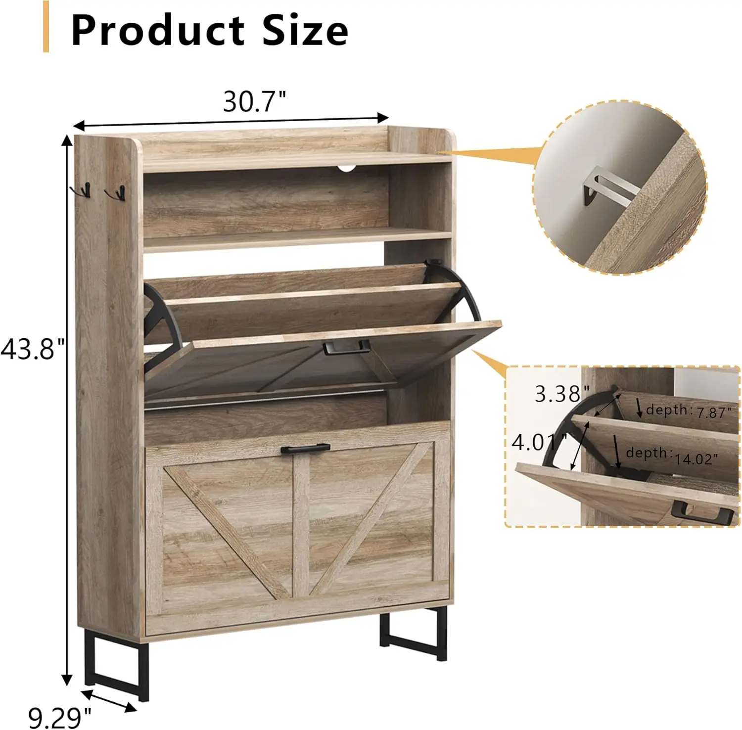 ตู้เก็บรองเท้าพร้อมลิ้นชักแบบเ - Shoe Rack Cabinet Narrow Entryway บทวิจารณ์และราคา