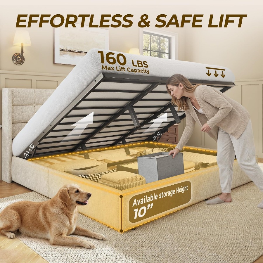 โครงเตียงยกสูงพร้อมช่องเก็บของ - Gas Lift Storage Bed Hydraulic บทวิจารณ์และราคา